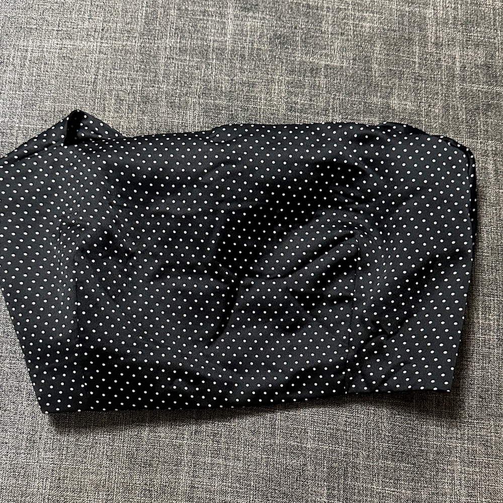 Chic Black Polka Dot Bow Top
